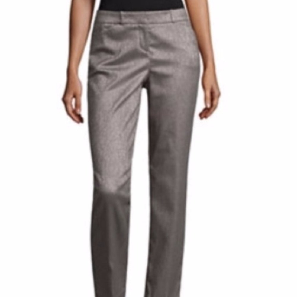 New Worthington Slim Fit Silver Shimmer Pants 10L - Picture 1 of 1